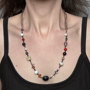Multicolor Beaded Necklace glass handmade